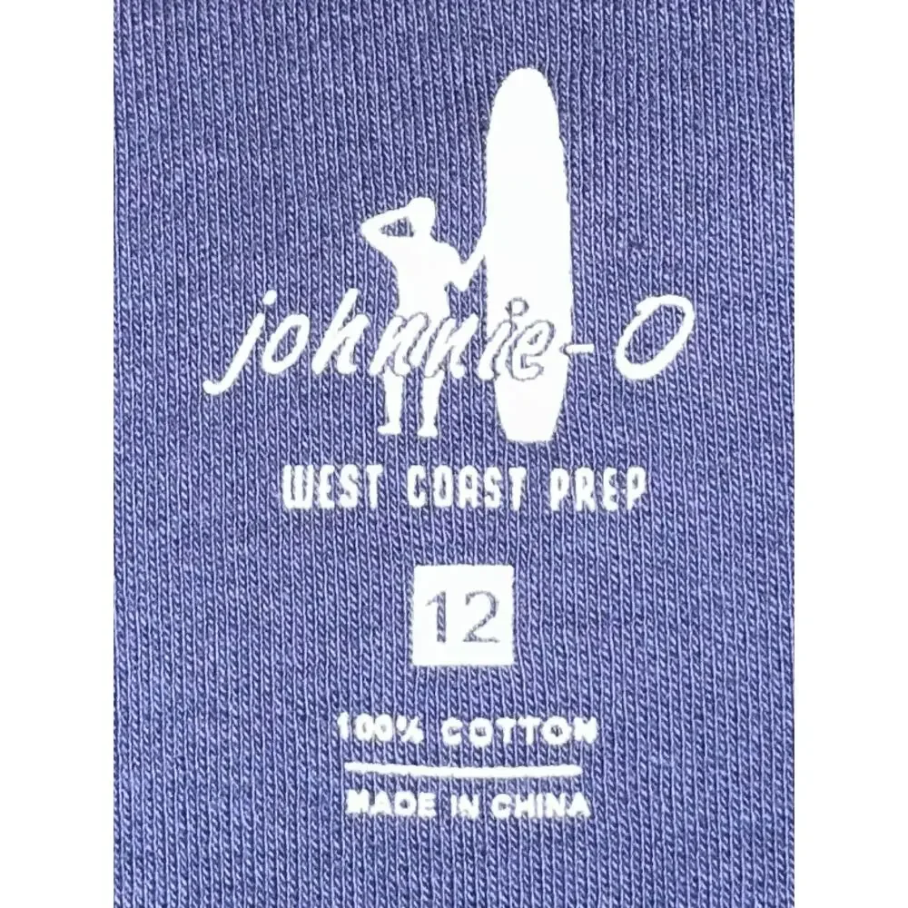 Johnnie-O West Coast Prep Boys Blue Balboa Jr 1/4 Zip Cotton Pullover Size 12